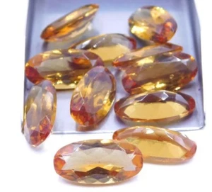 Lab Grown Citrine Top Quality 10 Pieces 8x16mm Oval Faceted For Making Jewelry - Picture 1 of 1