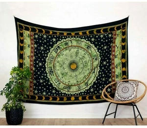 Celestial Sun Astrology Tie Dye Tapestry Wall Hanging Twin Home Decor Tapestry - Picture 1 of 6