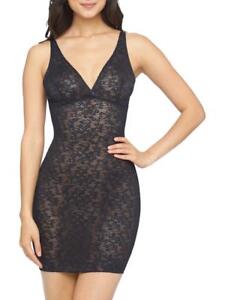 $128.00 Yummie Women's Latrice All Over Lace Slip, Black, Small