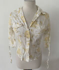 Periscope Yellow White Floral Button Down Shirt Size S Juniors Women?S