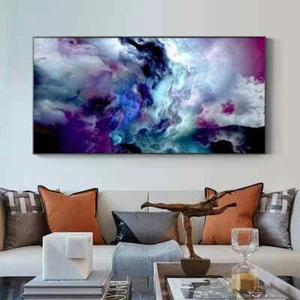 Abstract Purple Cloud Poster Canvas Painting Wall Mural Wall Picture Canvas Art - Picture 1 of 2