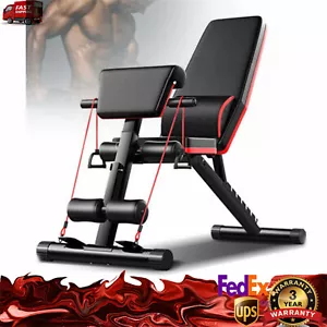 Adjustable Weight Bench Incline Decline Foldable Full Body Workout Gym Exercise - Picture 1 of 10