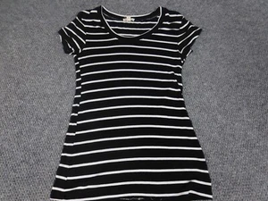 Zenana Outfitters Womens Blouse Medium Black striped pullover - Picture 1 of 11