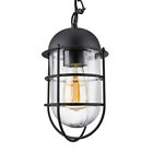 Litecraft Kitron Ceiling Pendant 1 Light With Industrial Cage Shade - 2 Colours 