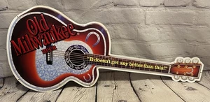 Vintage altes Milwaukee Bier Gitarrenschild Blech Metall nicht 1992 Stroh's Brewing Co - Bild 1 von 8