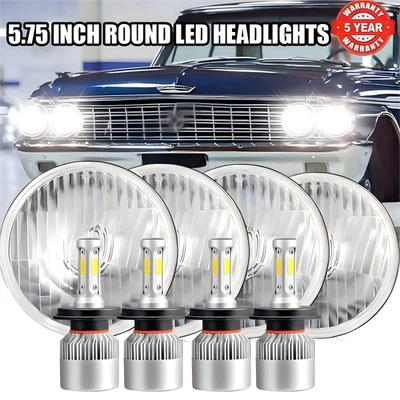 4x适用于1962-1974年福特银河500 5.75英寸5-3/4英寸圆形LED车头灯高低AAA — 第 1/4 张图片