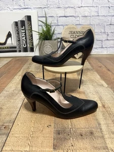 Teteras John Fluevog Sencha Mary Janes cuero negro talla 10,5 - Imagen 1 de 14