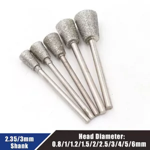 Testa diamantata per rettifica gambo 2,35/3 mm K5 punta per intaglio incisione lucidatura - Foto 1 di 5