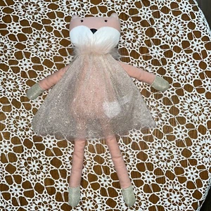 Mon Ami Ballerina Felice the Fox Designer Plush Doll Stuffed Animal Fur Neck 16" - Picture 1 of 10