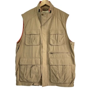 Orvis Vest Mens Sz X Large Beige Fishing Hunting Shooting Outdoor Utility Cargo - Picture 1 of 11