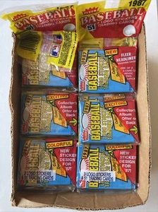 Paquete de rack de béisbol Fleer 1987 caja paquetes de 16/24 - Imagen 1 de 2