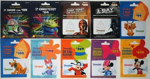 10 Different DISNEYLAND Passport Disney Gift Cards 2012: Star Wars/Tours, Buzz++ - Picture 1 of 5
