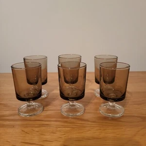 6 Vintage Footed Shot Glasses Small Liqueur Vodka Multi Set Glass - Picture 1 of 3