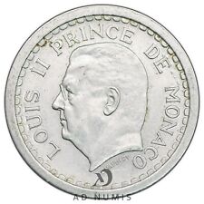 Monaco 2 francs 1943 Louis II SUP Aluminium pièce de monnaie monégasque