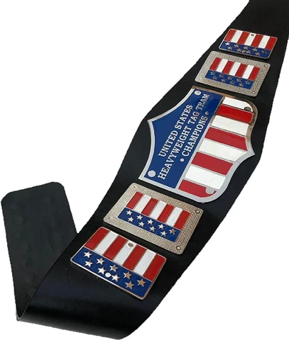 United States Heavyweight Tag Team Championship Replica Belt, Chrome Plated Cover