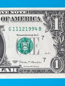 November 12, 1994 / 11 December 1994 : G 11121994 B BIRTHDAY $1 One Dollar Bill - Picture 1 of 3