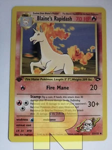 Blaine's Rapidash ® Gym Challenge 33/132 ® Uncommon ® 1st Edition English EX - Picture 1 of 2