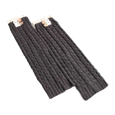 Mujeres Tejido Sólido Crochet Botón Encaje Calentador de Piernas Calcetines Invierno Bota Calcetines Foto 1 de 4