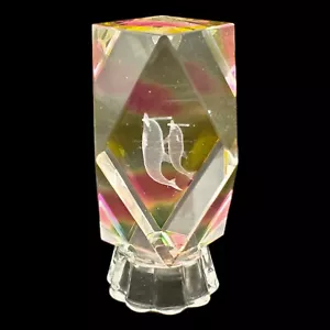 3D Laser geätzt Kristall Kunst Glas Schwimmen Delfine Sea Life Briefbeschwerer 4" - Bild 1 von 7