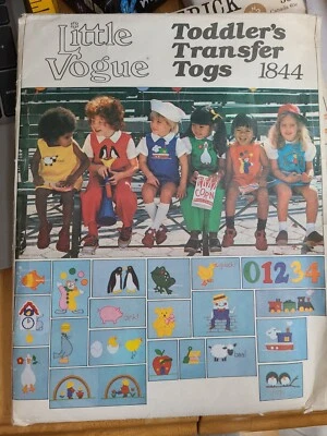 NOS Vogue Sewing Pattern 1844 Toddler Transfer Togs Jumper Jumpsuit Blouse SZ 3 - Image 1 of 2