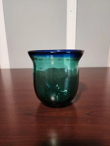 Blown Glass Vase and Bowl Blue/Green - Picture 1 of 4