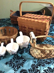 Blackberry Lane Basket FARMHOUSE SET AVON CAT MEASURE CUPS COUNTRY DECOR LOT 6PC - Picture 1 of 11