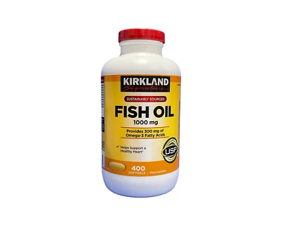 Aceite de pescado Kirkland Signature 1000 mg. 400 cápsulas blandas Foto 1 de 4