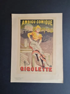 Antique 1895 print - Les Maitres l'Affiche pl 30 - Gigolette  - Art Nouveau - Picture 1 of 7