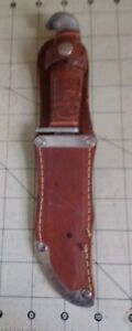 💯Vintage finland fixed blade knife with original leather sheath used NICE