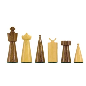 Piezas de ajedrez de sheesham y boj serie Art Deco de 3,5 pulgadas - Imagen 1 de 8