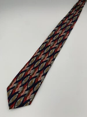 Corbata de Colección Harve Benard Roja Azul Abstracta Geométrica Para Hombre 56x3.75 Clásica Foto 1 de 3