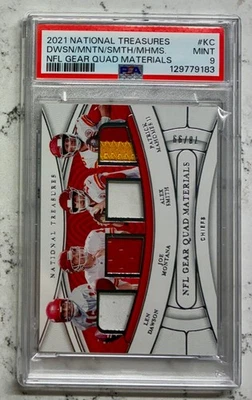 2021 NFL NT KC Chiefs 四材料 MAHOMES,蒙塔纳 /99 - 比赛使用补丁 — 第 1/2 张图片