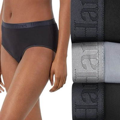 HANES Originals 3-Pair SuperSoft Hipster Underwear Panties Viscose Bamboo 2XL/9 - Image 1 of 4
