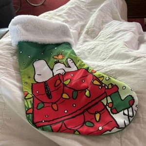 Peanuts Snoopy Christmas Stocking RUZ 2021 Woodstock Green Holiday Decoration - Picture 1 of 8