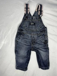 Oshkosh b'gosh salopette gilet blu rosso bianco blu cinturini 3 mesi - Foto 1 di 12