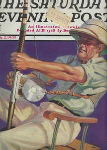 Saturday Evening Post Orig Old February 2 1935 DOJ Crime Lab Wittmack Fishing VG - Picture 1 of 8