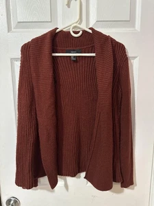 Forever 21 Sweater Womens Small Brown Open Front Cardigan Ribbed Knit Cozy Fall - Picture 1 of 8