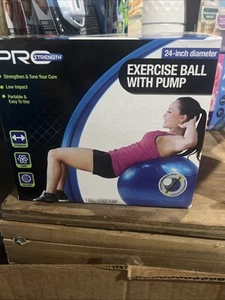 Pro Strength Exercise Ball With Pump 24 Inch Diameter New - Picture 1 of 3