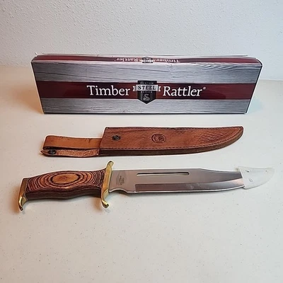 Timber Rattler Custom Steel Series 16in Bowie Fixed Blade Knife w/ Sheath TR88 - Image 1 of 4