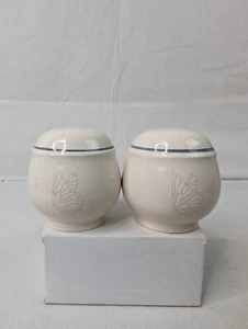 KELTCRAFT IRELAND BUTTERFLY SALT & PEPPER SHAKER BLUE BAND 3" WITH STOPPERS - Picture 1 of 9