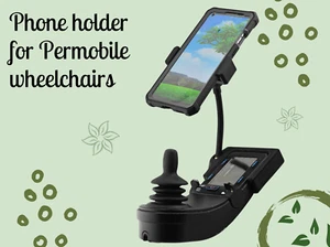 Support de support de téléphone économique robuste pour fauteuil roulant Permobil joystick de fauteuil roulant électrique - Photo 1 sur 10