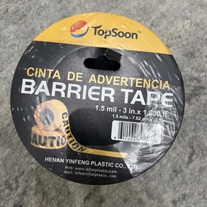 TopSoon 3 in. x 1,000 ft. Barrier Tape - orange/black Caution - Picture 1 of 5