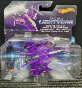 HOTWHEELS Character Car Ship Diecast - LIGHTYEAR Mix 3 - Zurg Fighter Ship creas - Picture 1 of 2