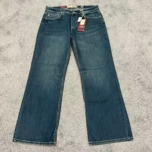 Nuevos Pantalones de mezclilla ADIKTD para hombre 34x33 corte bota regular azul lavado oscuro nuevos con etiquetas - Imagen 1 de 24