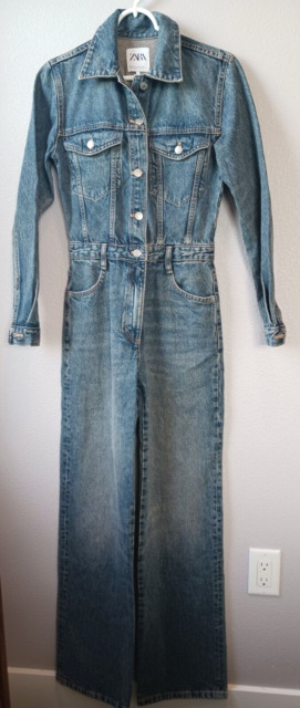 ZARA NEW WOMAN DENIM TRF OVERSIZE JUMPSUIT BLUE XS-XXL 8197/038