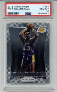 2012 PANINI PRIZM #151 WILT CHAMBERLAIN LOS ANGELES LAKERS PSA 10 LOW POP RARO - Foto 1 di 2