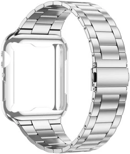 Pasek ze stali nierdzewnej + pokrowiec na etui do Apple Watch iWatch Series SE 6 5 4 3 2 - Zdjęcie 1 z 19