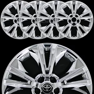 4 fit 2014-19 Toyota Highlander 18" Chrome Wheel Skins Full Rim Covers Hub Caps - Picture 1 of 11