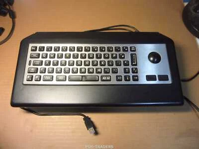 NCR STORM 2336 USB Rugged QWERTY Keyboard with Trackball Silver Metal + STAND - Bild 1 von 3