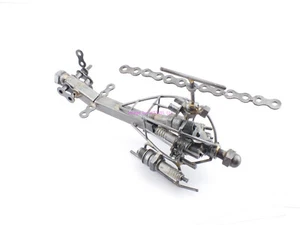 Hand Made Metal Wire Frame Attack Helicopter Collectible Movable Blades (bin2) - Picture 1 of 3